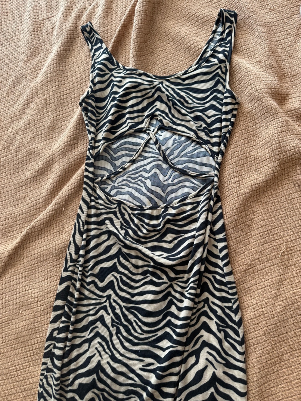 Black and Cream Zebra Print Maxi Dress